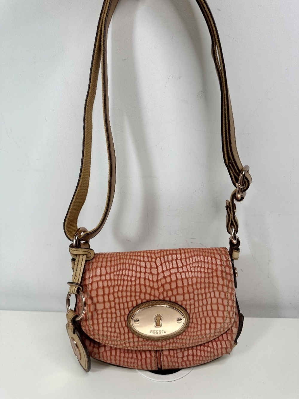 Genuine Leather FOSSIL Maddox CROSSBODY BAG Small Flap Saddle ZB4865216